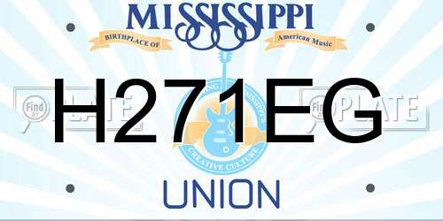 H271EG Mississippi License Plate