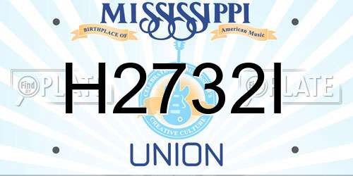 H2732I Mississippi License Plate