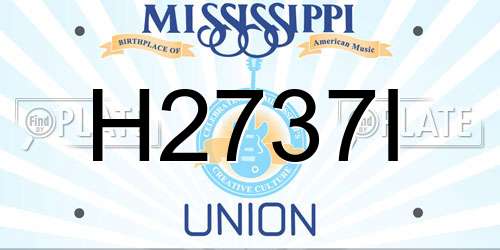 H2737I Mississippi License Plate