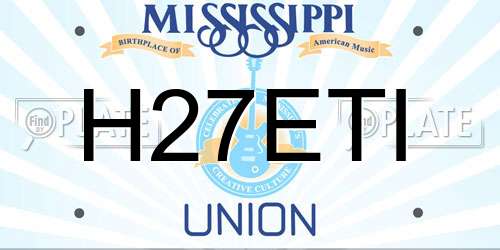 H27ETI Mississippi License Plate