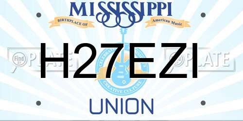 H27EZI Mississippi License Plate