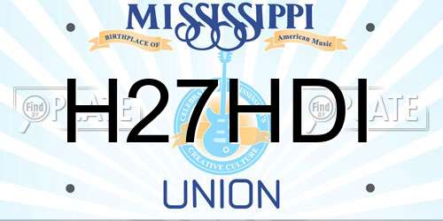 H27HDI Mississippi License Plate