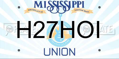 H27HOI Mississippi License Plate