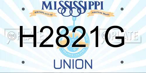 H2821G Mississippi License Plate
