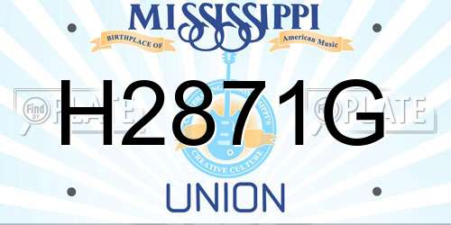H2871G Mississippi License Plate