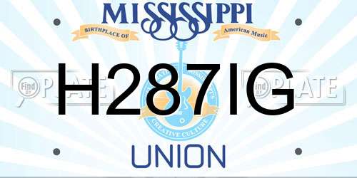 H287IG Mississippi License Plate