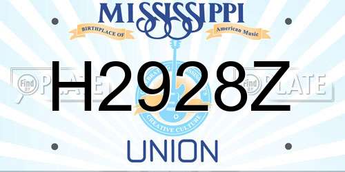 H2928Z Mississippi License Plate