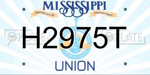 H2975T Mississippi License Plate