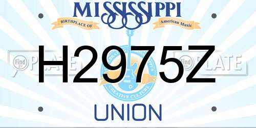H2975Z Mississippi License Plate