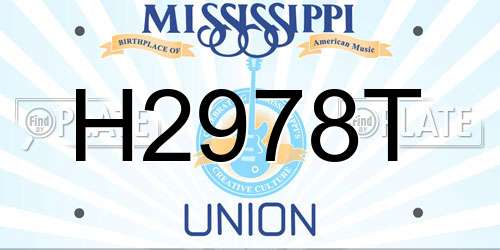 H2978T Mississippi License Plate