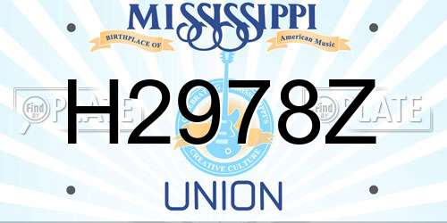 H2978Z Mississippi License Plate