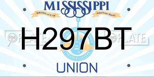 H297BT Mississippi License Plate