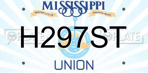 H297ST Mississippi License Plate