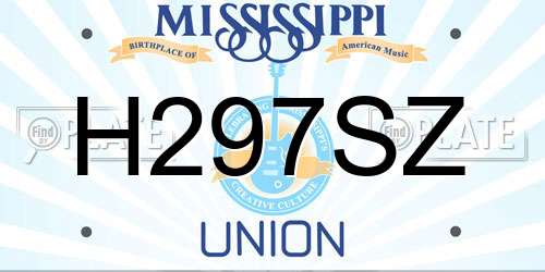 H297SZ Mississippi License Plate