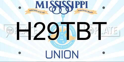 H29TBT Mississippi License Plate