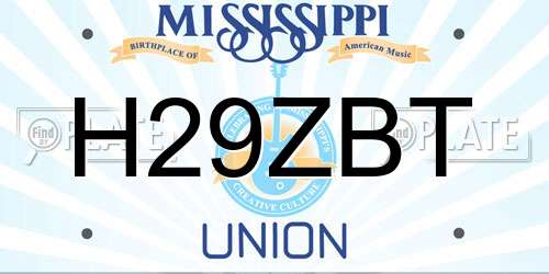 H29ZBT Mississippi License Plate