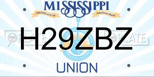 H29ZBZ Mississippi License Plate