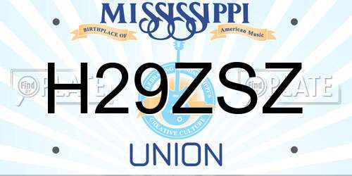 H29ZSZ Mississippi License Plate