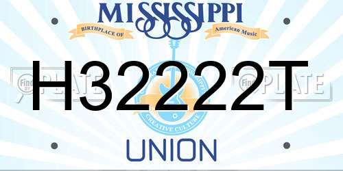 H32222T Mississippi License Plate