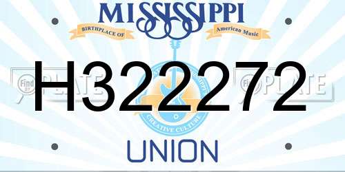H322272 Mississippi License Plate