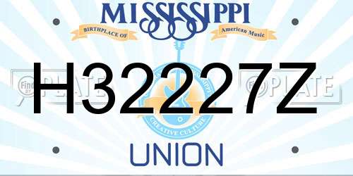 H32227Z Mississippi License Plate
