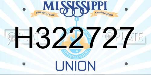 H322727 Mississippi License Plate