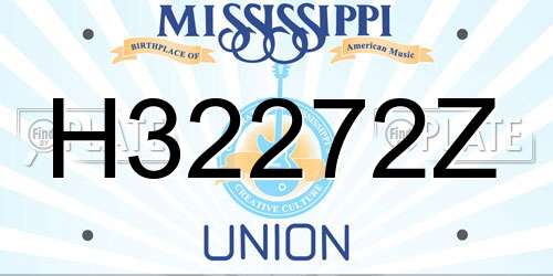 H32272Z Mississippi License Plate