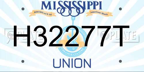 H32277T Mississippi License Plate