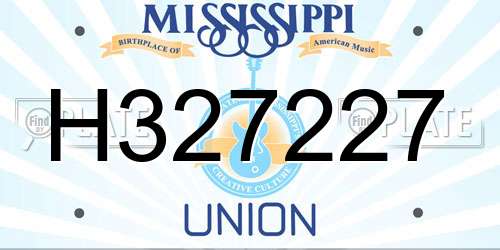 H327227 Mississippi License Plate