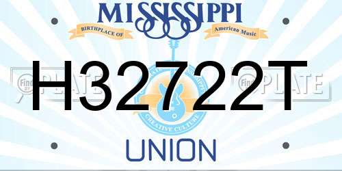 H32722T Mississippi License Plate