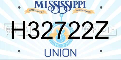 H32722Z Mississippi License Plate