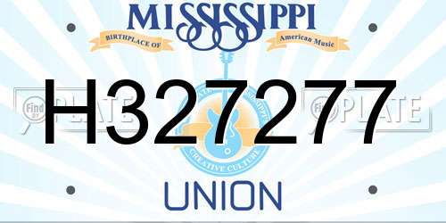 H327277 Mississippi License Plate