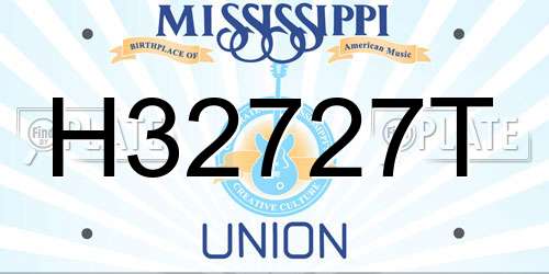 H32727T Mississippi License Plate