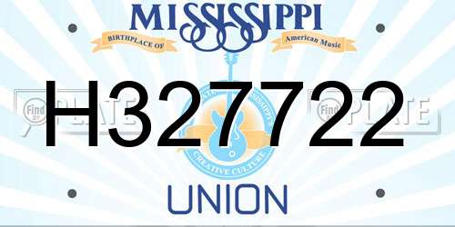 H327722 Mississippi License Plate
