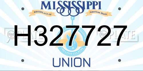 H327727 Mississippi License Plate
