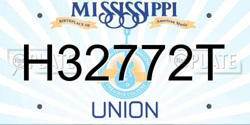 H32772T Mississippi License Plate