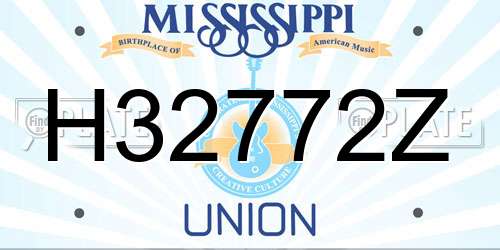 H32772Z Mississippi License Plate