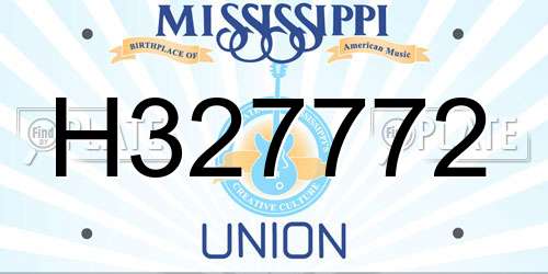 H327772 Mississippi License Plate