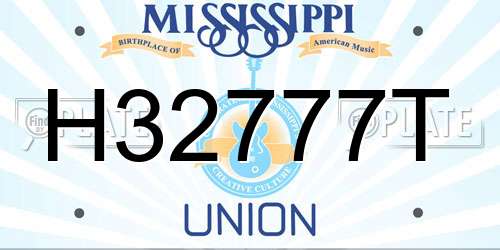 H32777T Mississippi License Plate