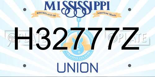 H32777Z Mississippi License Plate