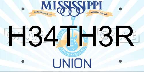 H34TH3R Mississippi License Plate
