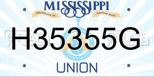 H35355G Mississippi License Plate
