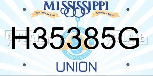 H35385G Mississippi License Plate