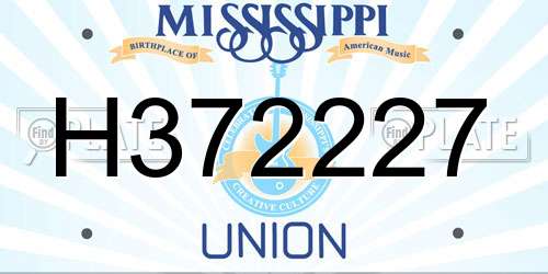 H372227 Mississippi License Plate