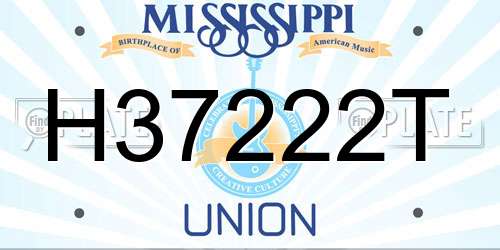 H37222T Mississippi License Plate