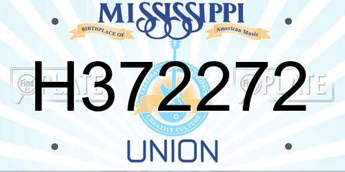 H372272 Mississippi License Plate