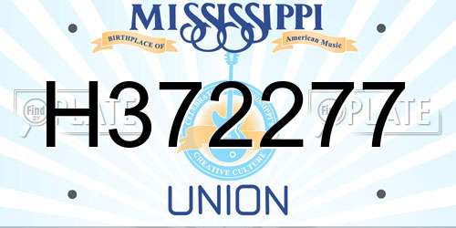 H372277 Mississippi License Plate