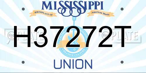 H37272T Mississippi License Plate