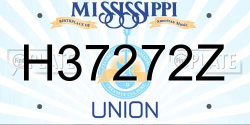 H37272Z Mississippi License Plate