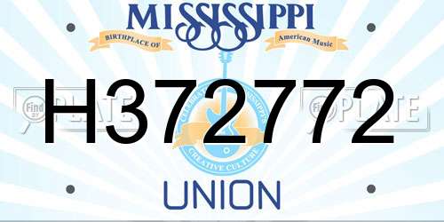 H372772 Mississippi License Plate